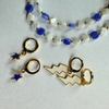 Utah State Classic Gameday Earring Stack in navy and white, Aggies huggie hoop earrings (view 7)