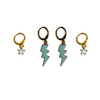 The Citadel Classic Gameday Earring Stack with baby blue mini enamel bolts and white baby stars