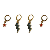 Ohio State Classic Gameday Earring Stack with red mini enamel bolts and grey baby stars