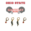 Ohio State Classic Gameday Earring Stack with red mini enamel bolts and grey baby stars
