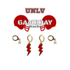 UNLV Classic Gameday Earring Stack with grey mini enamel bolts and red baby stars