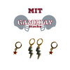 MIT Classic Gameday Earring Stack with maroon mini enamel bolts and grey baby stars