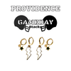 Providence College Classic Gameday Earring Stack with white mini enamel bolts and black baby stars