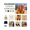 Colorado Classic Gameday Earring Stack in black and gold, Buffaloes huggie hoop earrings (view 3)