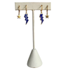Georgia Tech Classic Gameday Earring Stack with navy mini enamel bolts and gold baby stars