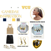 VCU Classic Gameday Earring Stack in black and gold, Rams huggie hoop earrings (view 4)