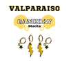 Valparaiso Classic Gameday Earring Stack with golden yellow mini enamel bolts and black baby stars