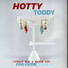 Ole Miss Classic Gameday Earring Stack in baby blue and red, Rebels huggie hoop earrings (view 5)