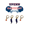 University of Pennsylvania Classic Gameday Earring Stack in navy and red, Quakers huggie hoop earrings