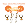 Sam Houston State Classic Gameday Earring Stack with white mini enamel bolts and orange baby stars