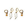 Sam Houston State Classic Gameday Earring Stack with white mini enamel bolts and orange baby stars