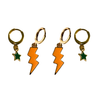 Florida A&M Classic Gameday Earring Stack with green mini enamel bolts and orange baby stars