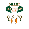 University of Miami Classic Gameday Earring Stack with green mini enamel bolts and orange baby stars