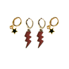 University of South Carolina Classic Gameday Earring Stack in maroon and black, Gamecocks huggie hoop earrings (view 9)