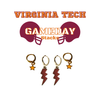 Virginia Tech Classic Gameday Earring Stack with maroon mini enamel bolts and orange baby stars