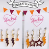 Virginia Tech Classic Gameday Earring Stack with orange mini enamel bolts and maroon baby stars