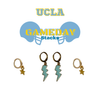 UCLA Classic Gameday Earring Stack with baby blue mini enamel bolts and golden yellow baby stars
