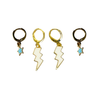 Old Dominion Classic Gameday Earring Stack with white mini enamel bolts and baby blue baby stars