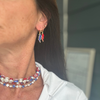 Wearing the Louisiana Tech Classic Gameday Earring Stack for Bulldogs game day