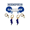 Memphis Classic Gameday Earring Stack with grey mini enamel bolts and cobalt baby stars