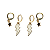 Brown University Gameday earring stack with white bolt and brown star