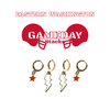 Eastern Washington Classic Gameday Earring Stack with white mini enamel bolts and red baby stars