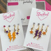 purple and orange mini enamel bolts and purple and orange baby stars for clemson
