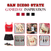 San Diego State Aztecs game day outfit inspiration with the San Diego State Spirit Earring Stack