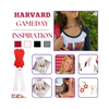 Harvard Crimson game day outfit inspiration with the Harvard Spirit Earring Stack