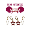 New Mexico State Spirit Earring Stack with maroon mini enamel bolts and white starboys