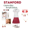 Stanford Cardinal game day outfit inspiration with the Stanford Spirit Earring Stack