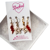 Alabama Spirit Earring Stack with white mini enamel bolts and red starboys