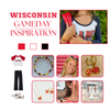 Wisconsin Badgers game day outfit inspiration with the Wisconsin Spirit Earring Stack