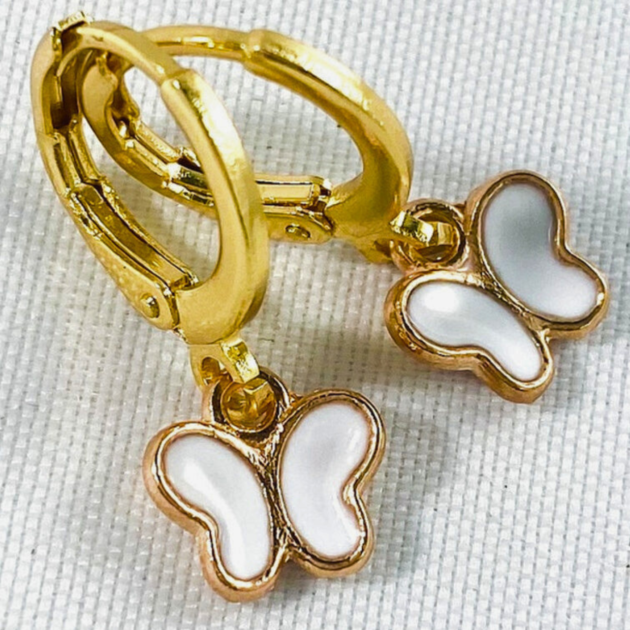 Tiny Enamel Butterfly Stackable Earrings from Stacked By Suzie in