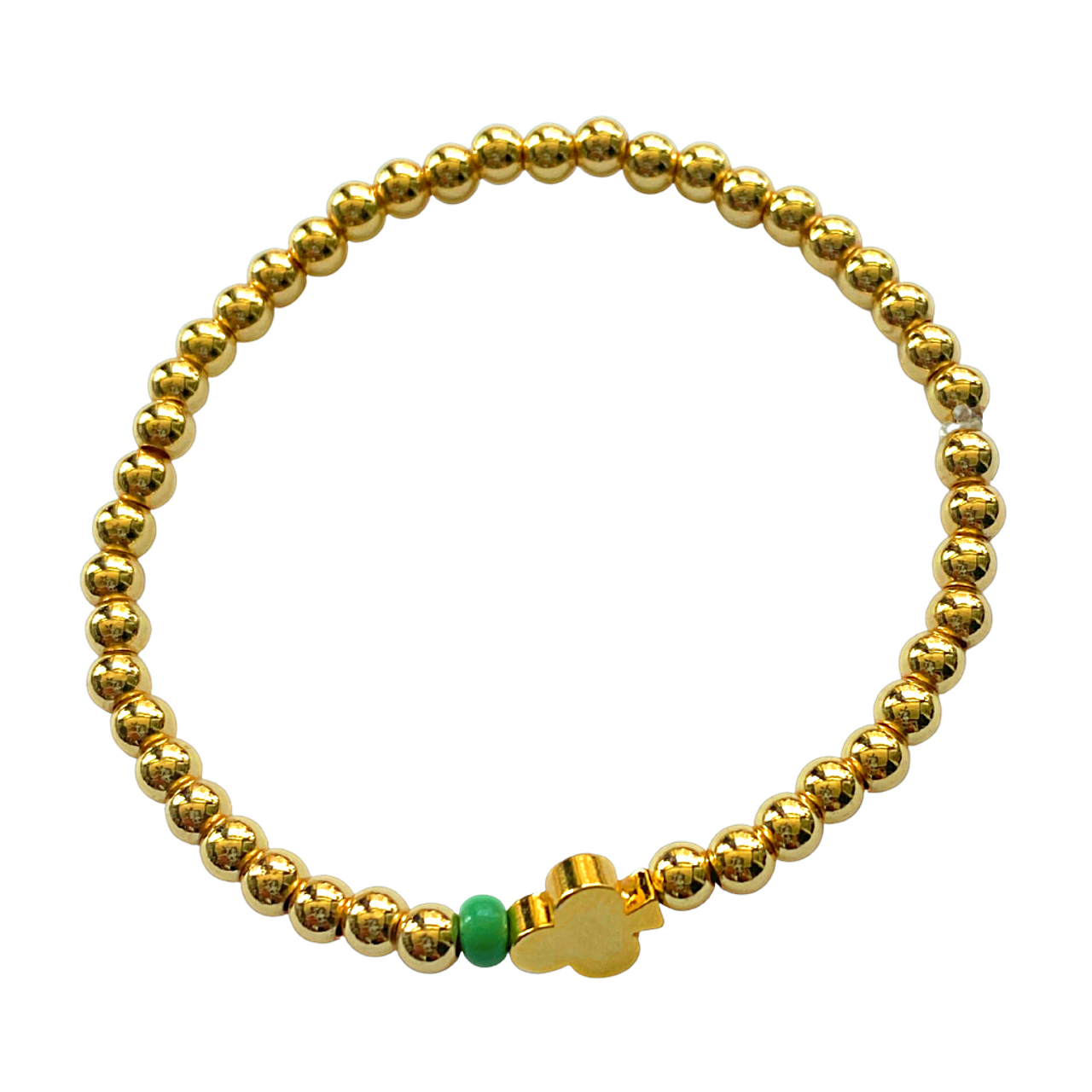 Gold Beaded Clover Bracelet