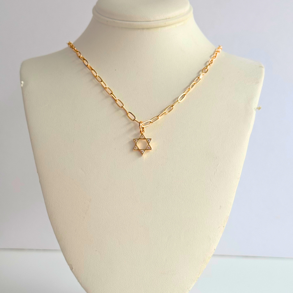 CZ Pave Star of David Necklace