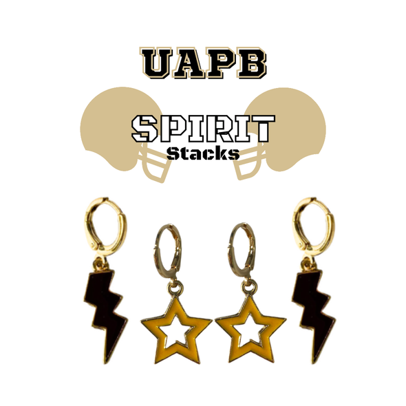 University of Arkansas at Pine Bluff Spirit Earring Stack for Golden Lions game day