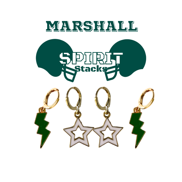 Marshall University Spirit Earring Stack for Thundering Herd game day