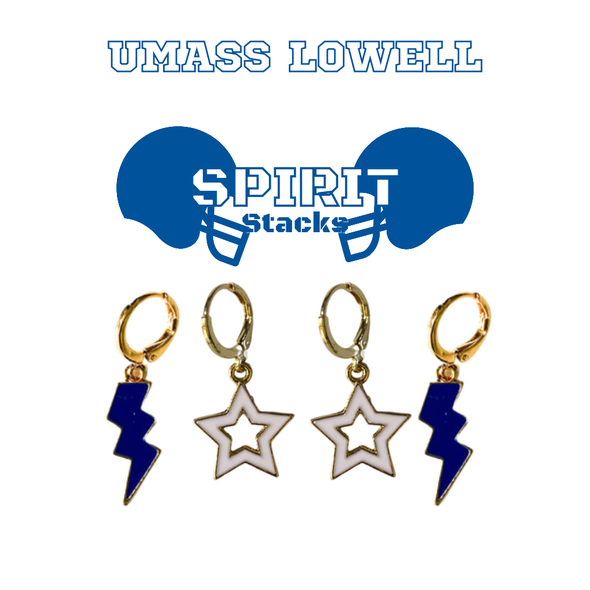 UMass Lowell Spirit Earring Stack for River Hawks game day