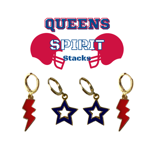 Queens College Spirit Earring Stack for Knights game day