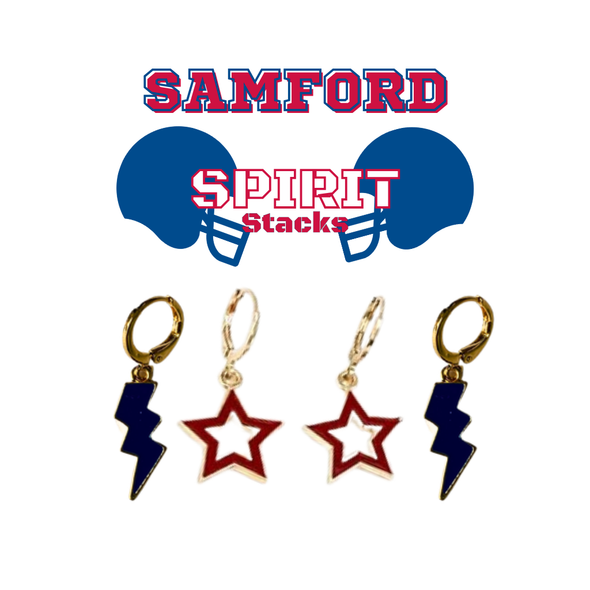 Samford University Spirit Earring Stack for Bulldogs game day – alternate colorway