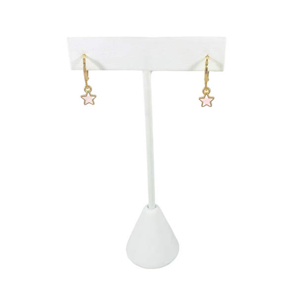 Stacked By Suzie Baby Star Huggie Hoop Earrings on Stand Background Removed Stacked By Suzie Baby Star Huggie Hoop Earrings on Stand Background Removed