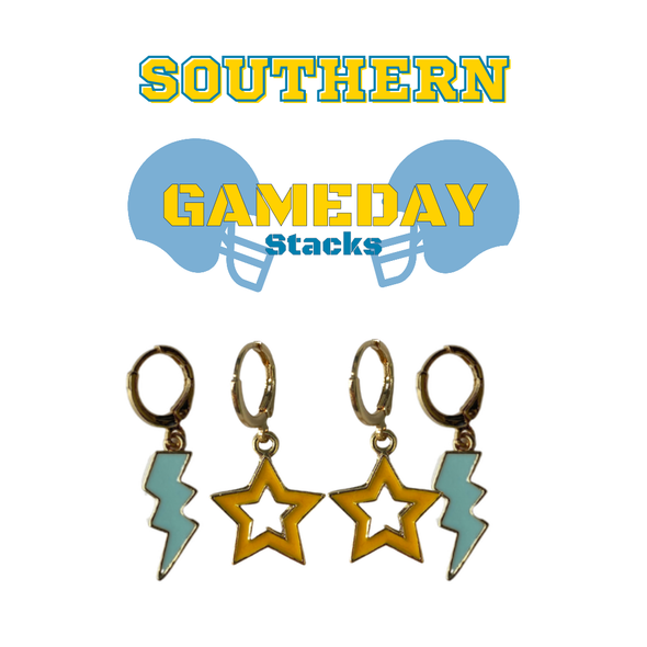Southern University Spirit Earring Stack for Jaguars game day