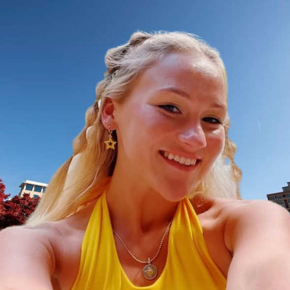 South Dakota State University Spirit Earring Stack - Wearing the South Dakota State Spirit Earring Stack
