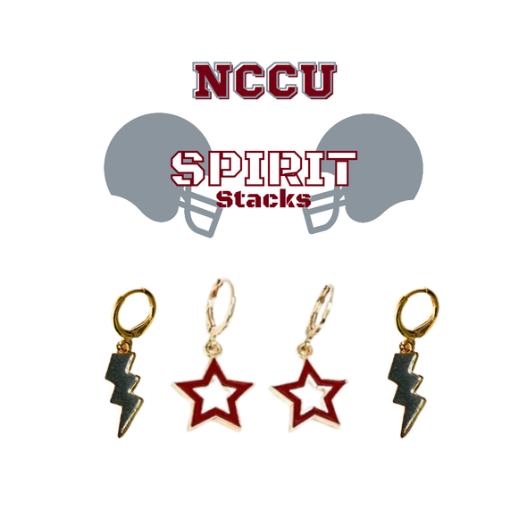 North Carolina Central University Spirit Earring Stack for Eagles game day
