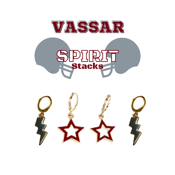 Vassar College Spirit Earring Stack for Brewers game day