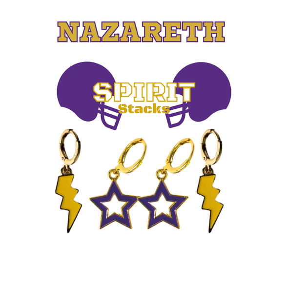 Nazareth University Spirit Earring Stack for Golden Flyers game day – inspiration