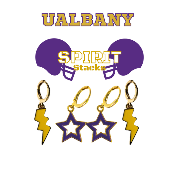 University at Albany Spirit Earring Stack for Great Danes game day – inspiration