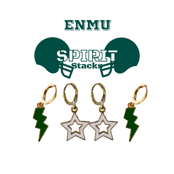 Eastern New Mexico University Spirit Earring Stack for Greyhounds game day
