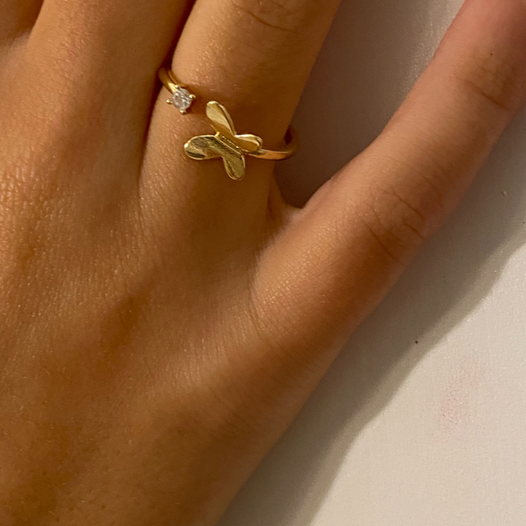 Wearing Glitzy Butterfly Ring